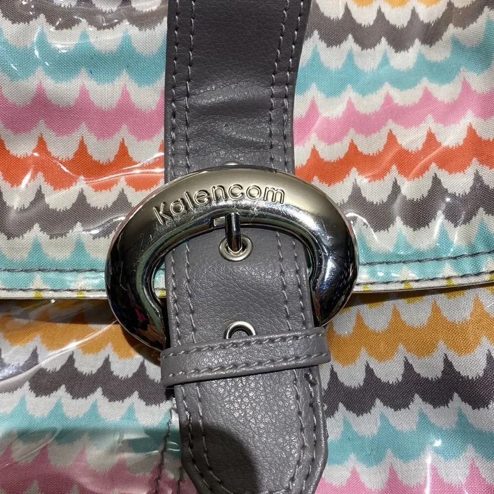 Kalencom New‎ Orleans Diaper Bag Set Chevron Wave Laminated Multicolor NWT